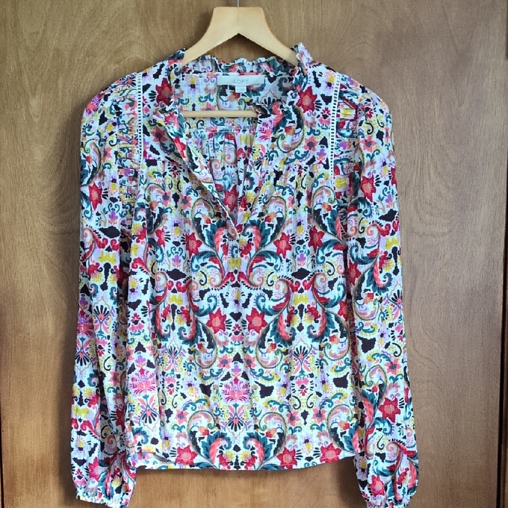 LOFT Multicolor Floral Blouse